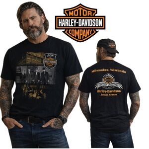 Harley-Davidson Black Short-Sleeve Graphic Logo Tee